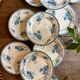 Set of 10 antique flat plates in ironstone, Royat from Sarreguemines.