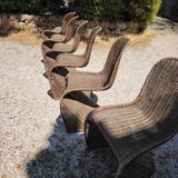 6 vintage rattan chairs dlg Verner PANTON