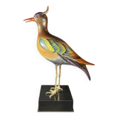 sculpture figurine porcelaine polychrome & bronze doré, Hollywood Regency,