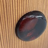 Swedish wooden lamp with glass paste cabochons, 1960s-70s