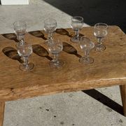 Set of 5 mini liqueur glasses on a stem H10 D8