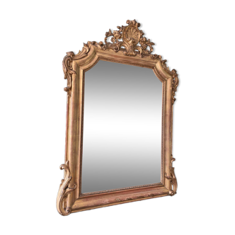 Louis XV gilded mirror – shell & beveled glass