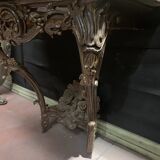 Louis XV console in carved and patinated wood, 18th century period