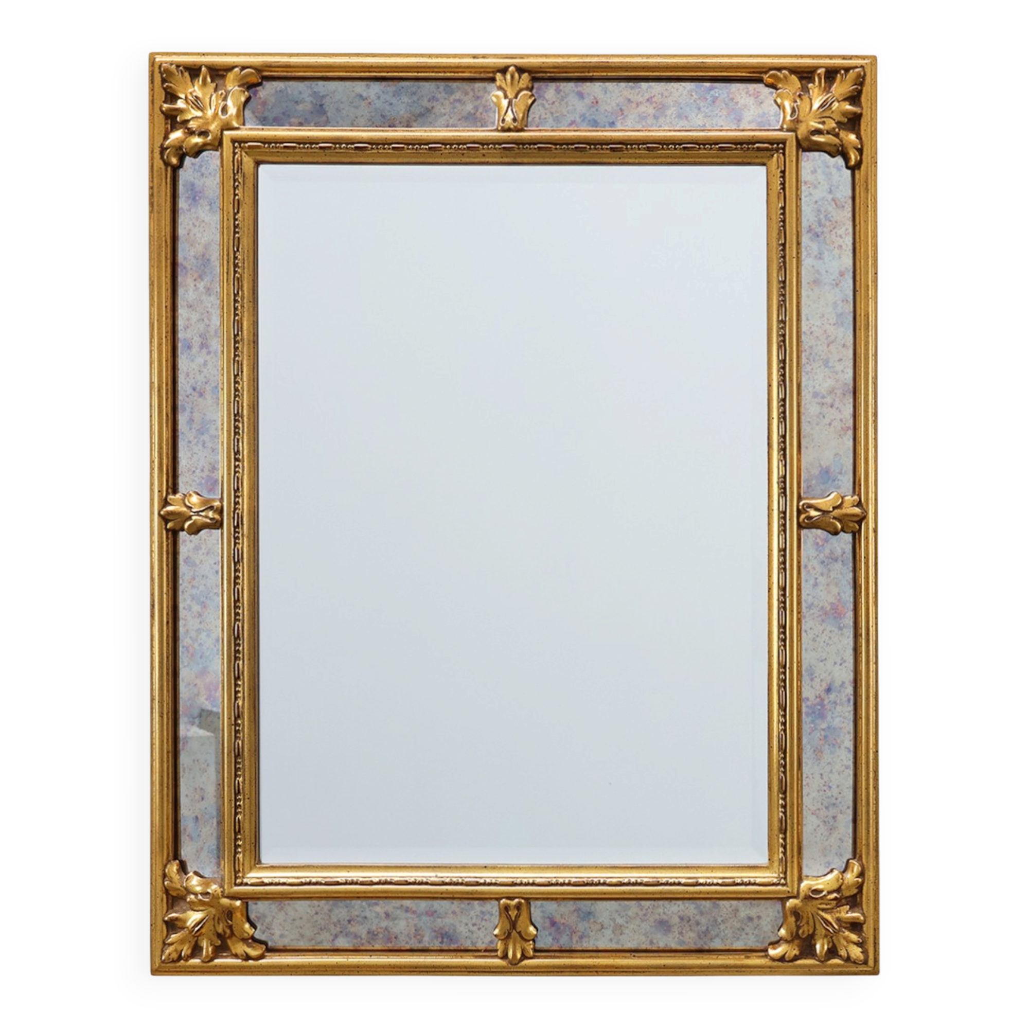 Miroir doré de style baroque par Deknudt, Belgique 20e siècle