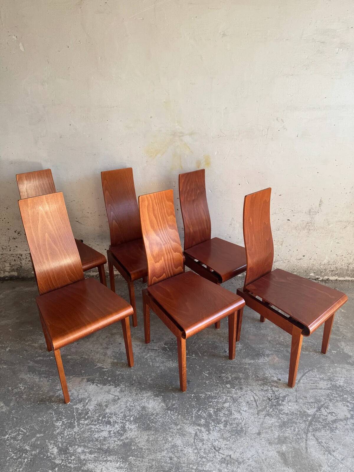 Set of 6 "Molly" chairs by Finazzer (1980s)