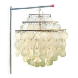 Brass and mother-of-pearl pendant lamp from the 70s