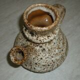 Ceramic pitcher fat lava greige and brown