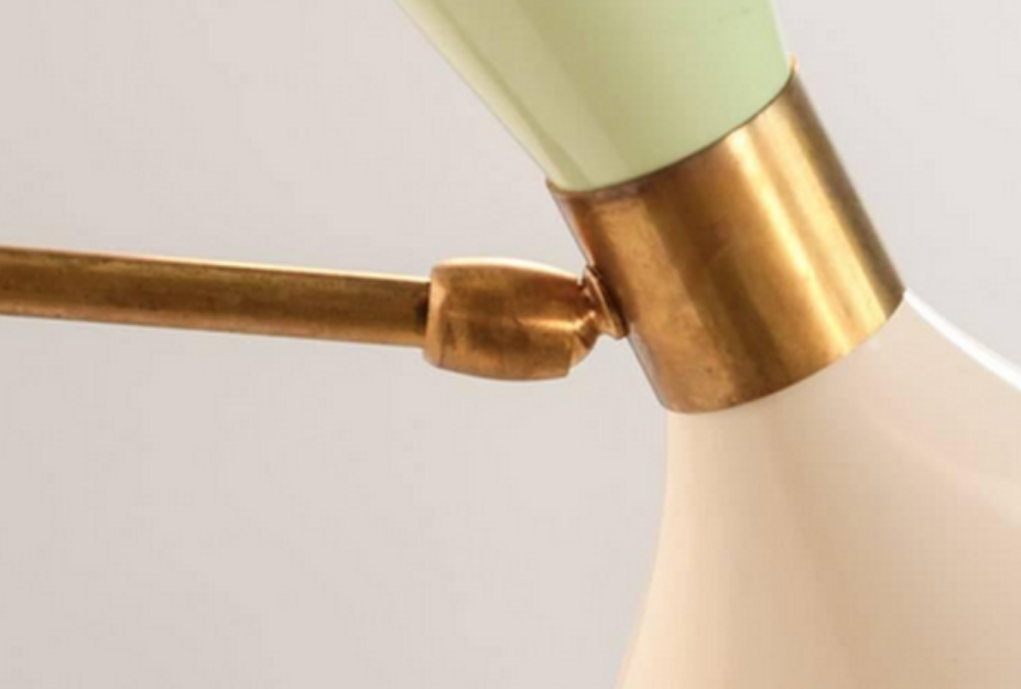 Pair of wall light diabolo white and sage green