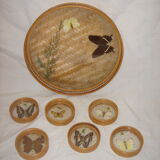 rattan platter - butterflies