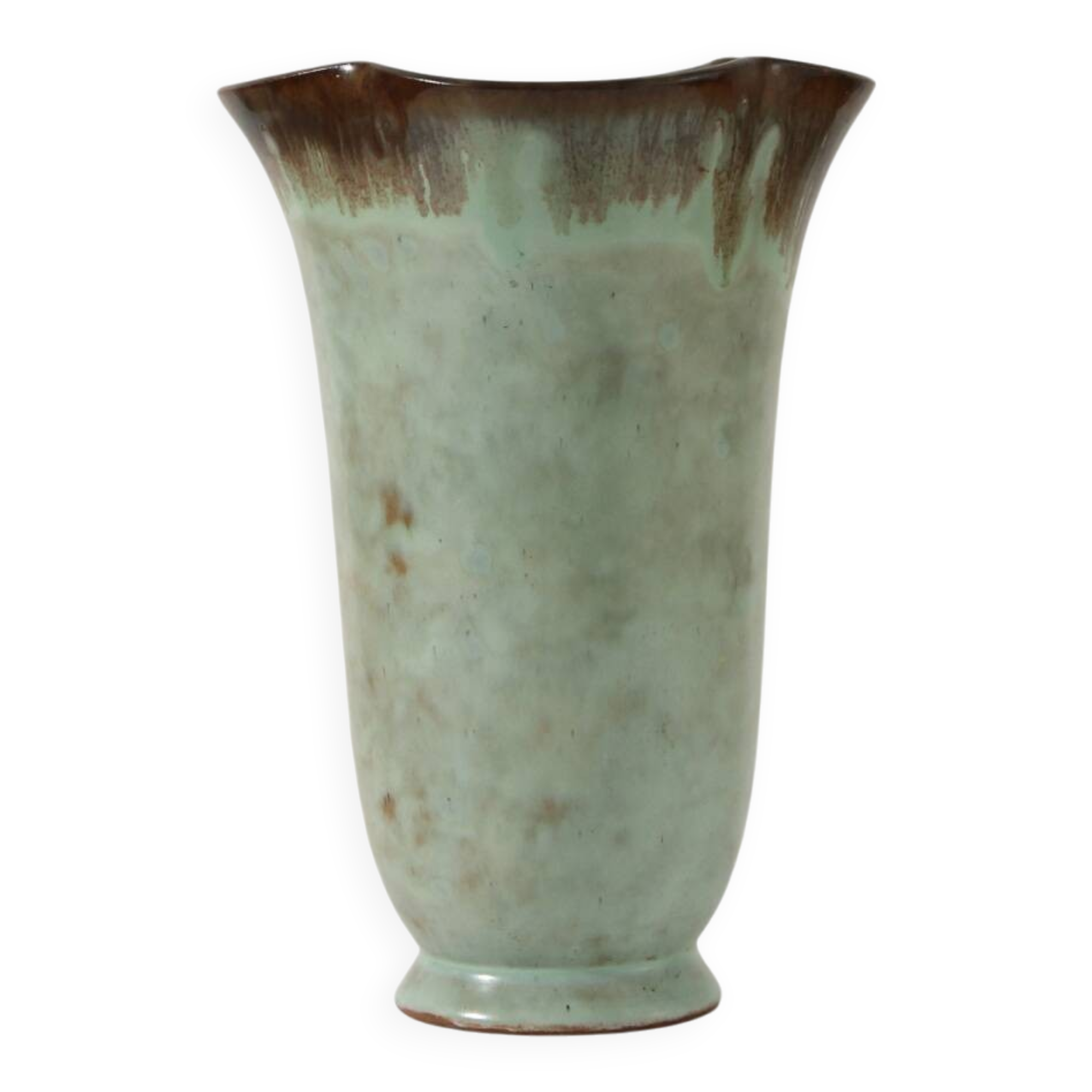 Christer Heijl Art Deco Turquoise Ceramic Vase, Sweden, 1930s