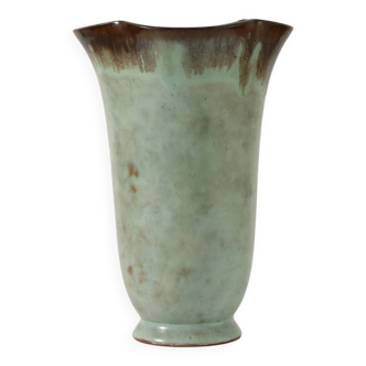 Christer Heijl Art Deco Turquoise Ceramic Vase, Sweden, 1930s