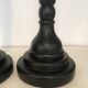 Pair black wood candle holders H52cm