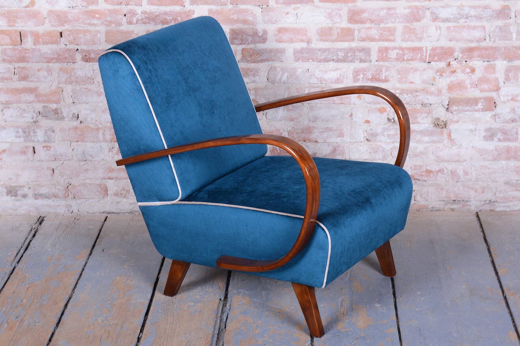 Art Deco Armchairs attributed to J. Halabala for Up Závody, Czech, 1940s, Set of 2