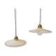 Duo of hanging lamps in opaline