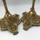 Pair of old candlesticks in bronze 3 lights rocaille style 28,5 cm