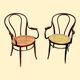 Deux fauteuils J&J Kohn 1900 en bois courbé