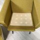 Vintage armchair in fabric and metal compass legs, circa 1950.