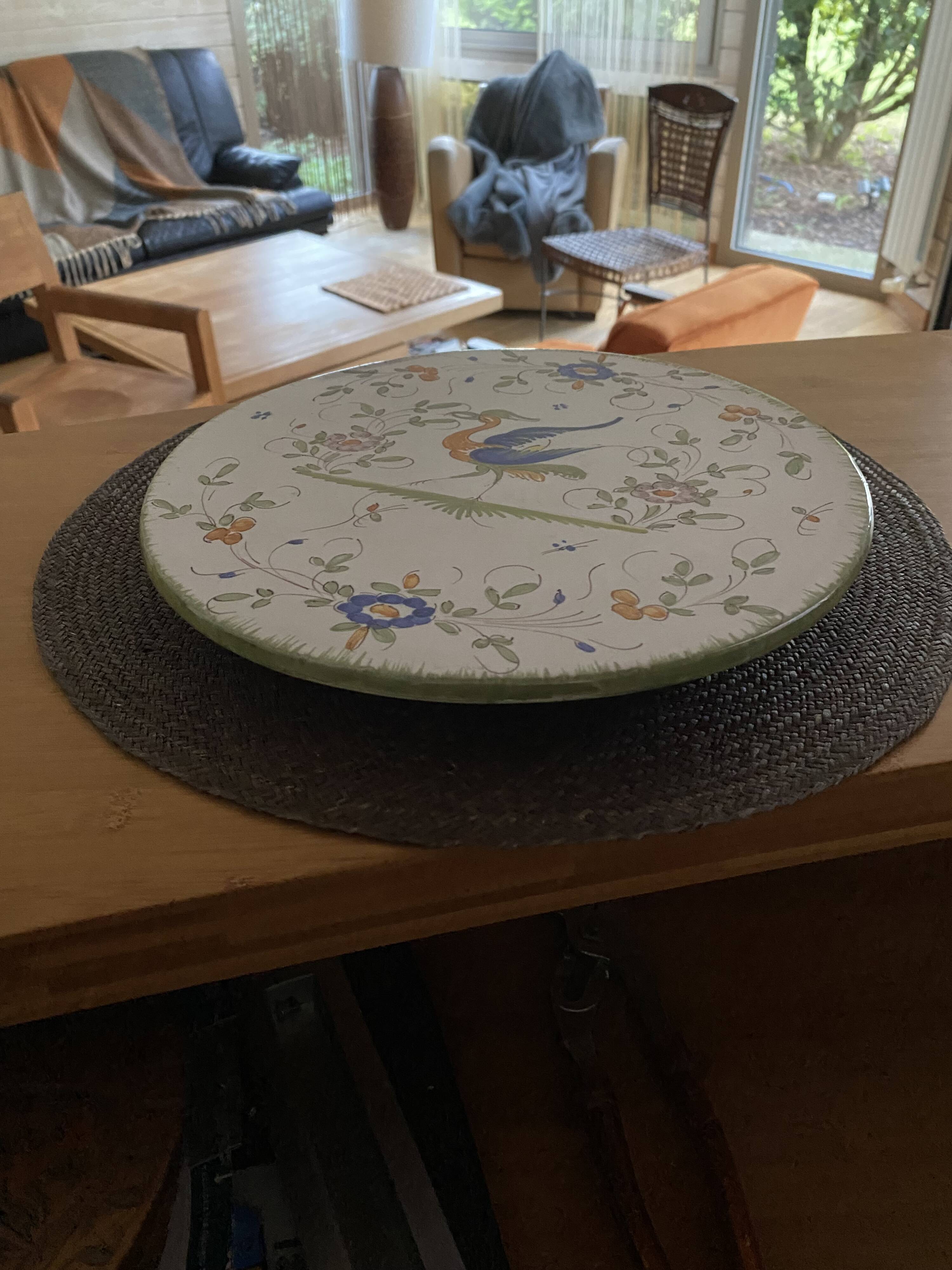 Decorative tray in Moustiers earthenware