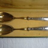 Filled silver salad serving cutlery, minerva hallmark