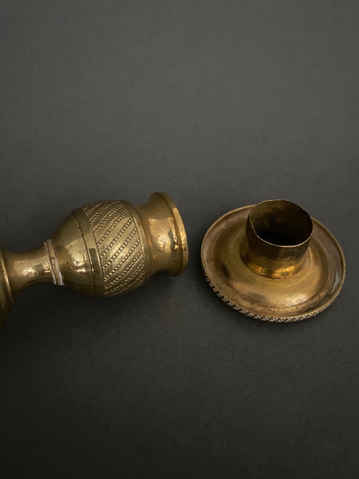 Pair of candlesticks gilded bronze chiseled guilloché first part of the nineteenth