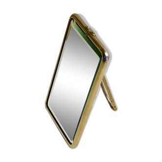 Old beveled barber mirror - hand-to-hand 14, 5 cm X 9, 5 cm