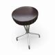3 x stool / black top / chrome frame / 1970s  / Height 53 Depth 40 cm