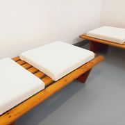 Pair of vintage  Perriand style  pine benches