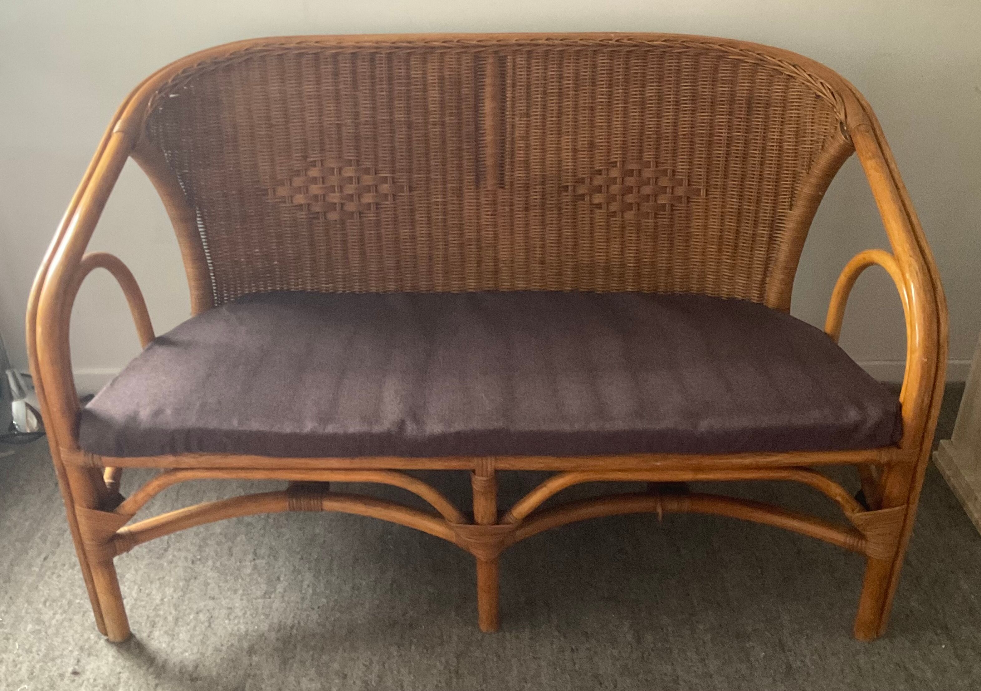 Vintage rattan sofa 60s-70s