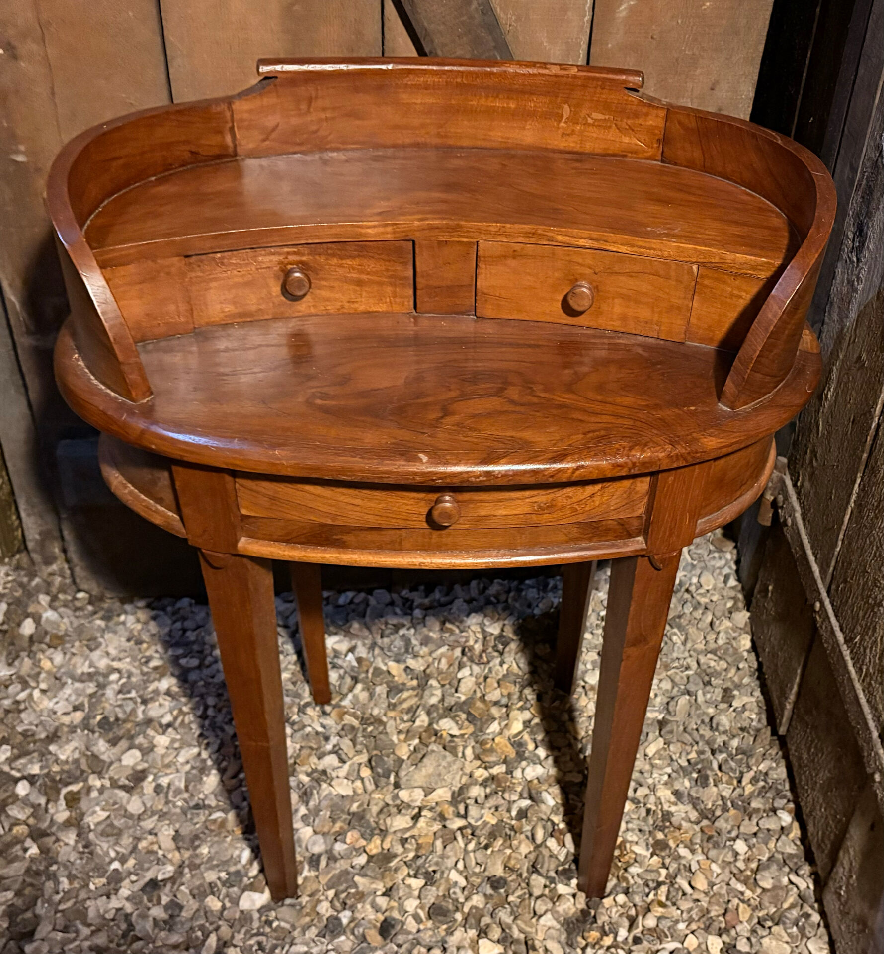 Coiffeuse vintage en bois tourné