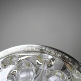 Large crystal flower pick with vintage silver metal rim Reims 31 alveol