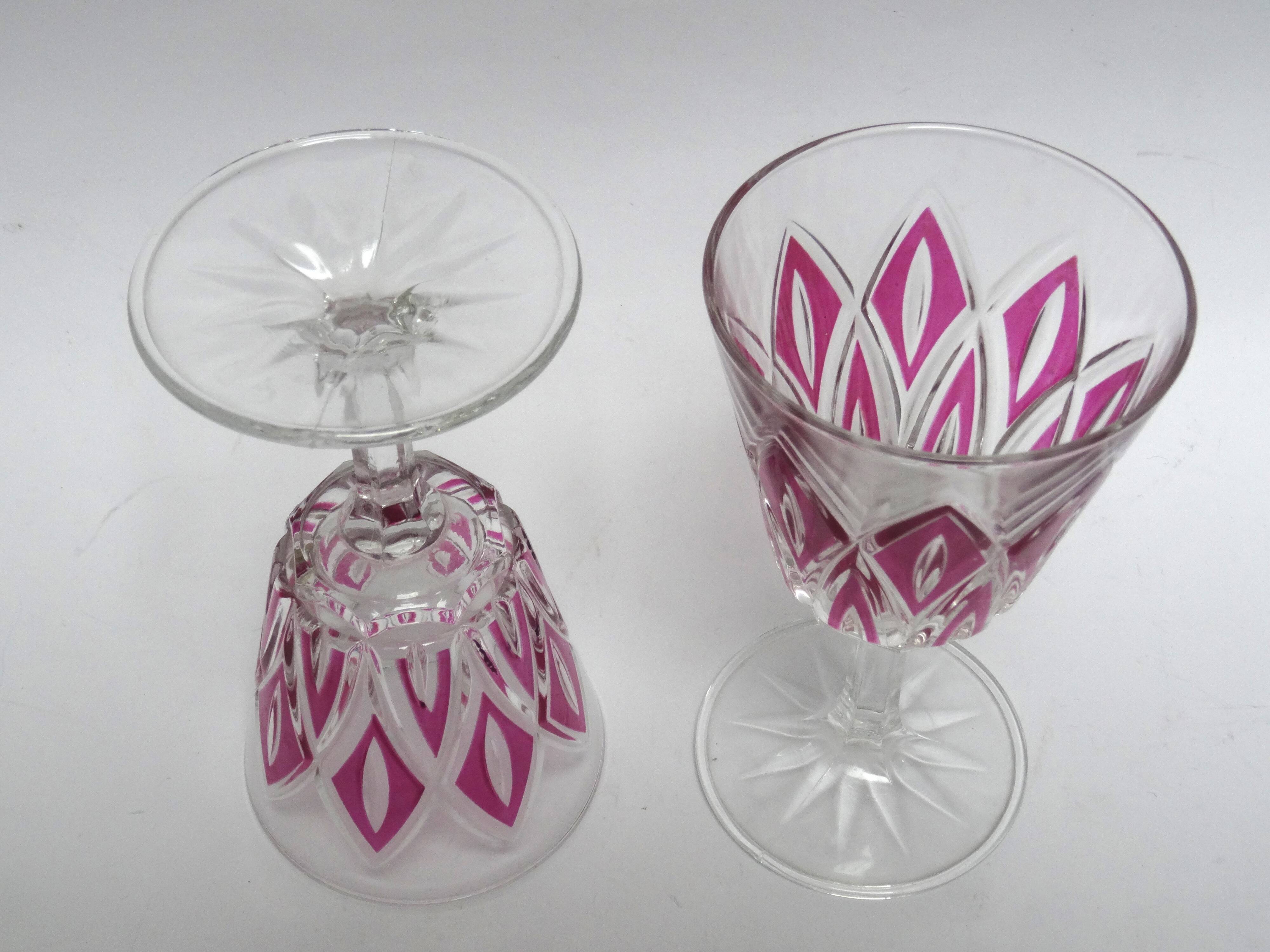 6 red wine glasses VMC Reims Harlequin
