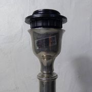 Vintage Space Age lamp with silver chrome metal ball base and DRIMMER H lampshade