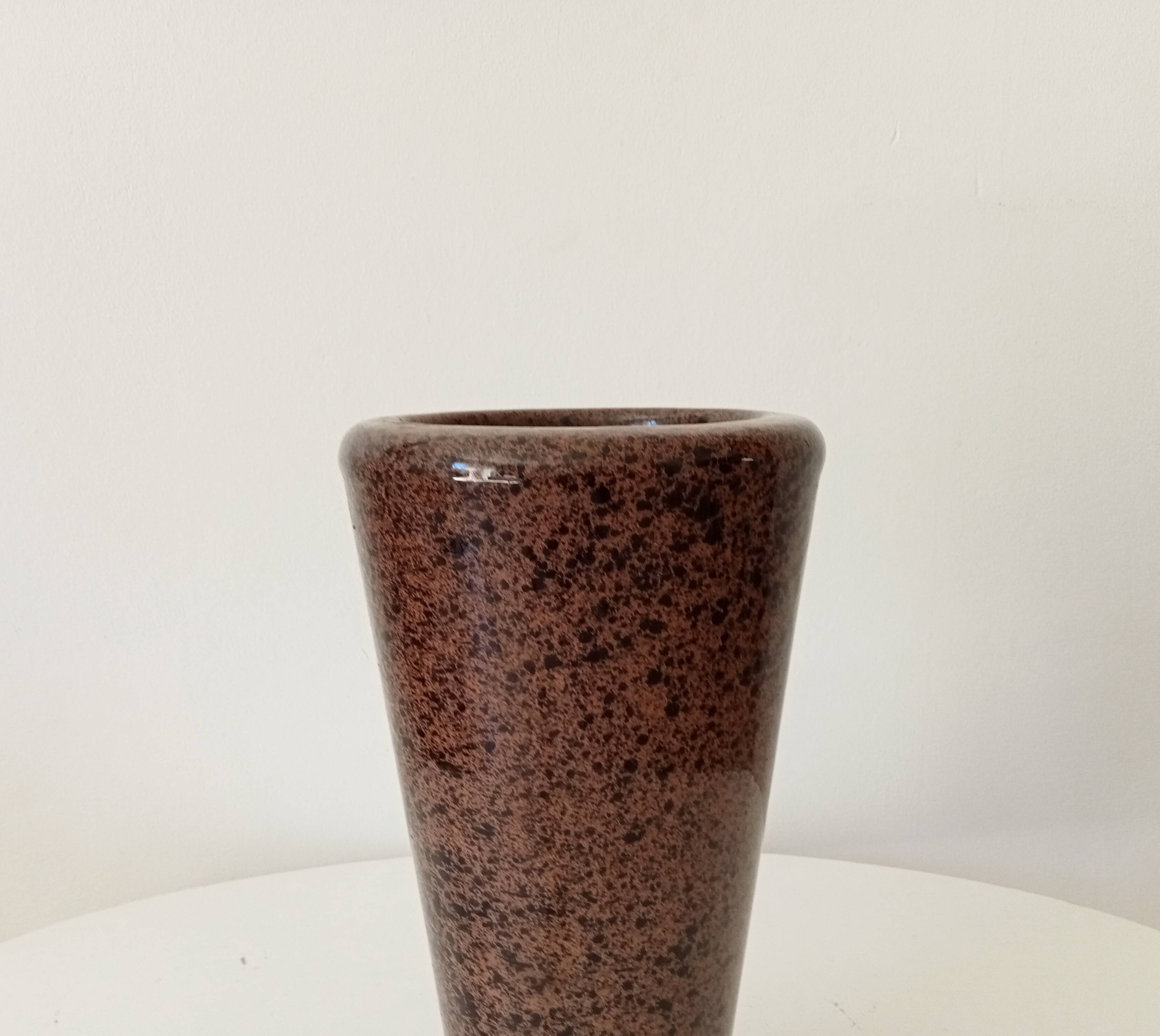 Vintage speckled granite vase