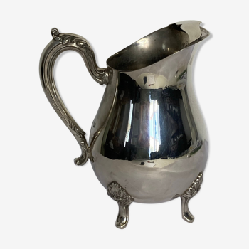 Old American silver metal water pitcher early twentieth century