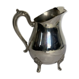 Old American silver metal water pitcher early twentieth century