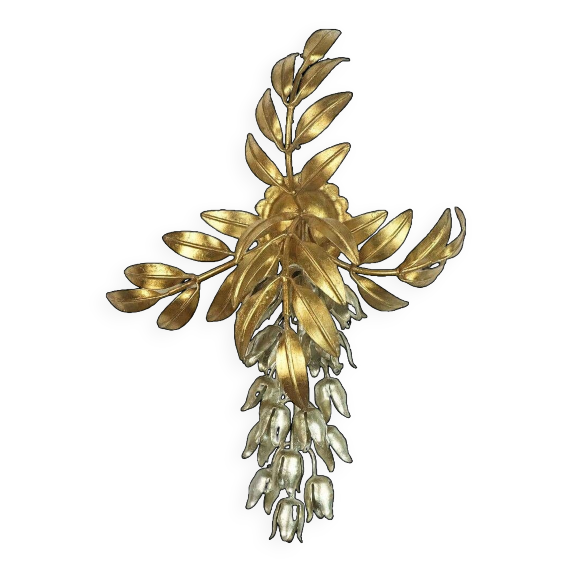 Hans koegl vintage florentine wall lamp sconce metal pioggia d'oro hollywood regency style