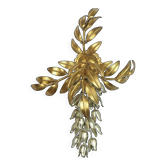Hans koegl vintage florentine wall lamp sconce metal pioggia d'oro hollywood regency style