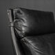 Mid-century Danish black leather swivel chair by Georg Thams, 1960s.