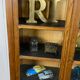 Antique oak library showcase