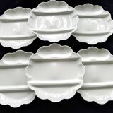 6 Assiettes à asperges en porcelaine de Limoges