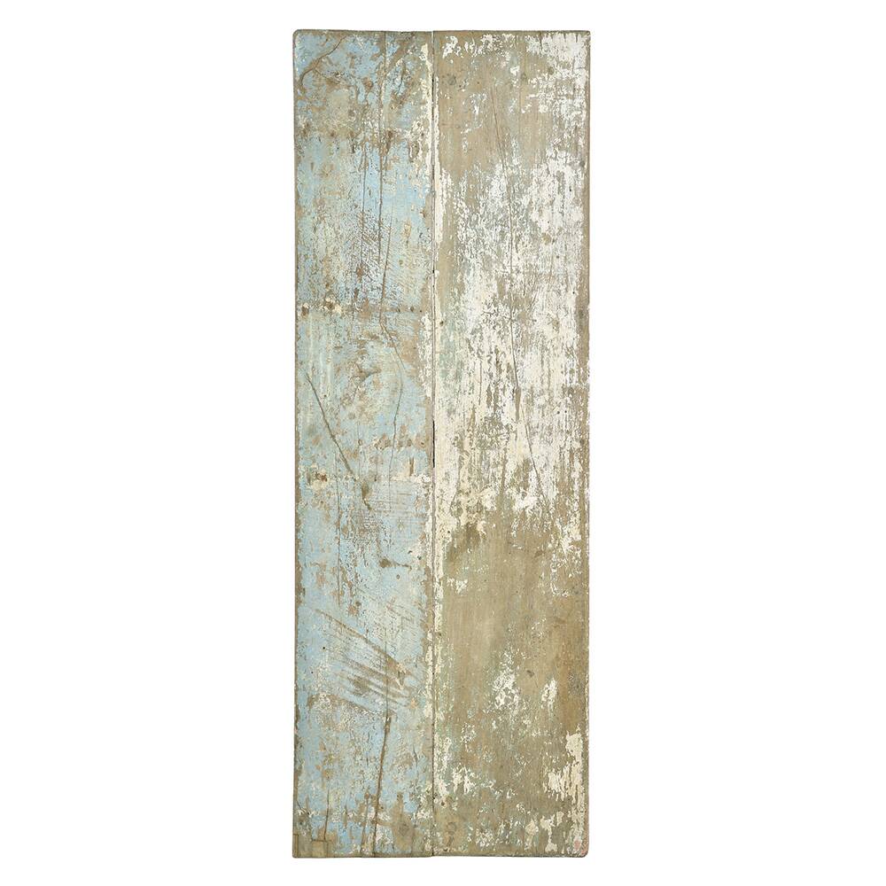 Solid wood coffee table with blue patina