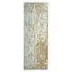 Solid wood coffee table with blue patina