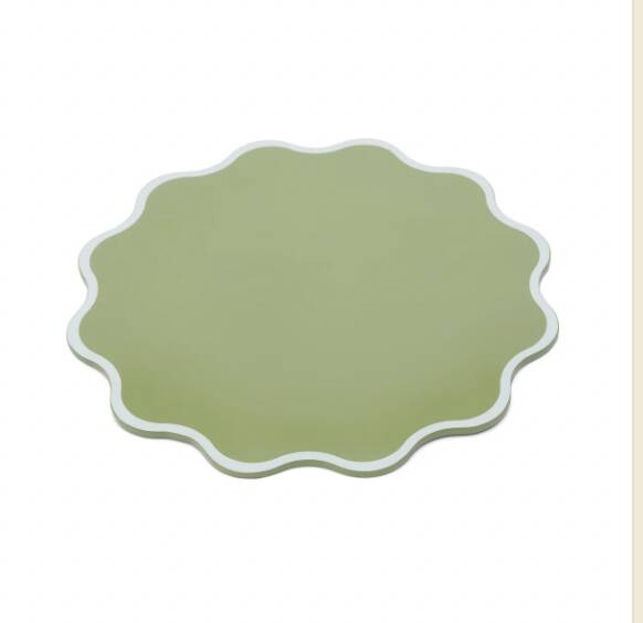 White and green placemat