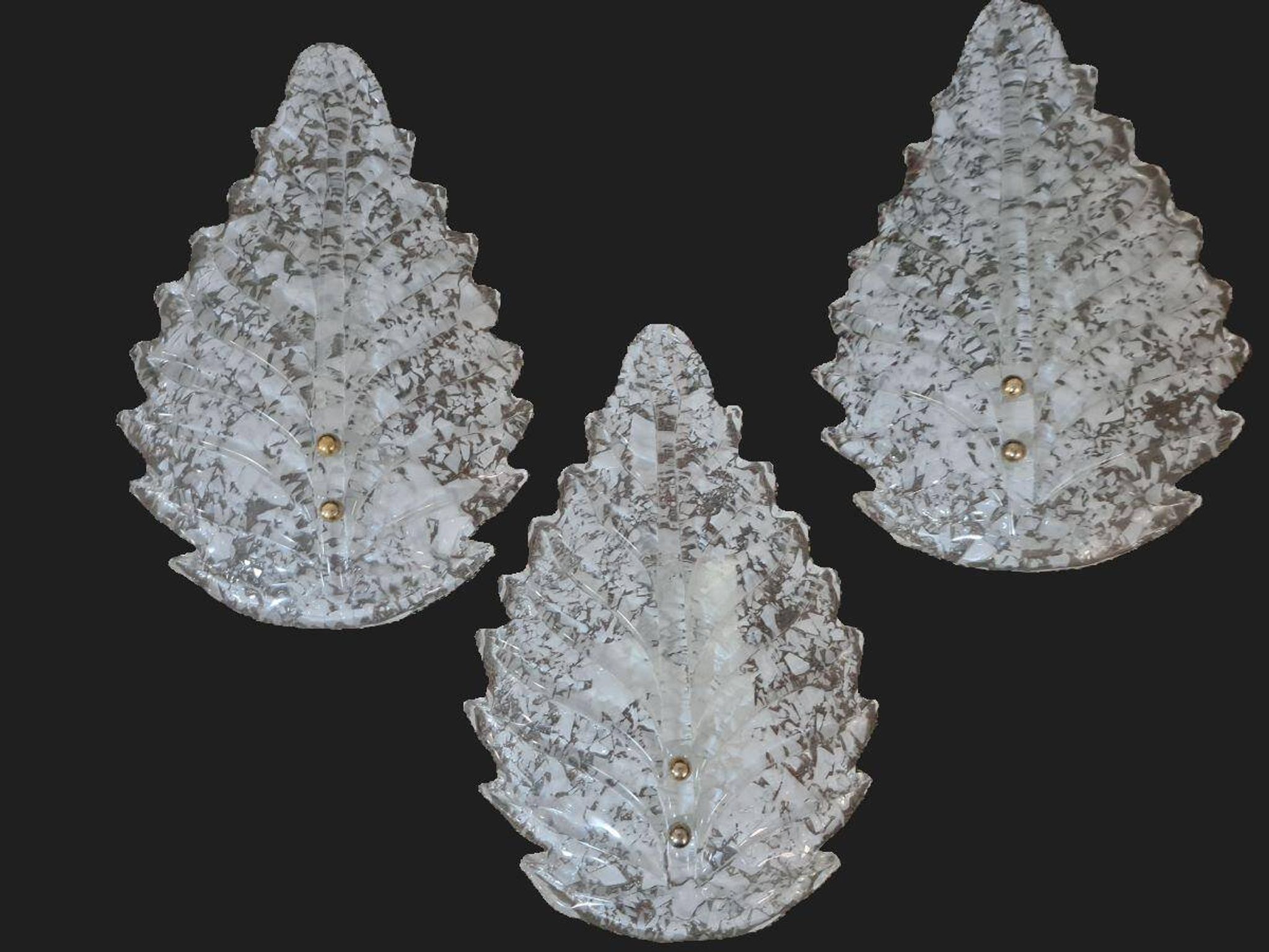 Lot de trois belles appliques en verre de Murano (Barovier Toso)