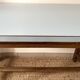 Antique farmhouse table with blue formica top