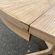 Scandinavian Baumann round extendable dining table with central leg, 115cm.