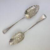 Pair of berry spoons in sterling silver english