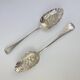Pair of berry spoons in sterling silver english