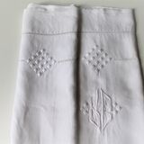 SHEET & PILLOW CASE PILLOW OLD LINEN EMBROIDER HAND