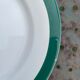 6 flat plates in white earthenware and green edging Digoin Sarreguemines vintage